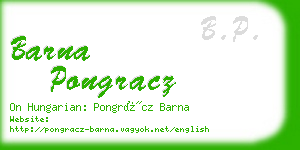 barna pongracz business card